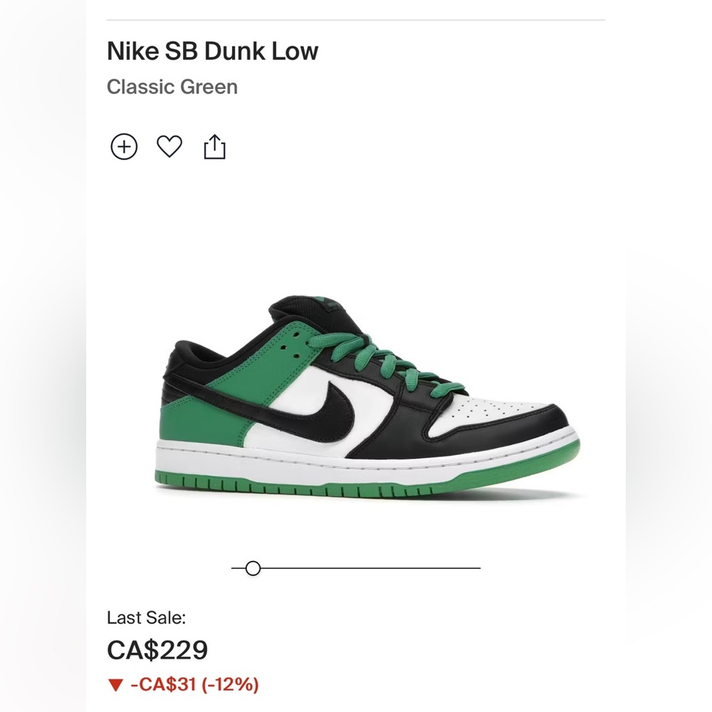 Nike classic dunk low SB “classic green”